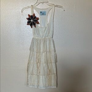 Judith March Cream Lace Backless Dress